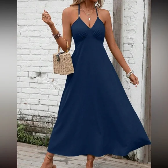 Boho tie back halter maxi dress - Picture 9 of 15